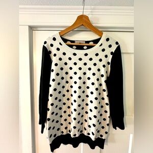 Banana Republic black and white polka dot sweater